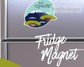 Magnet - Kilimanjaro, matt finish | Souvenir, Present, Resa Afrika, Tanzania, Kiswahili, Kenya, Roligt, Afrikanskt, Reseminne, Rafiki