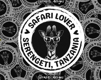 Serengeti-älskare - Tanzania | Stansat klistermärke, Tanzania-klistermärke, Swahili, Roligt, Laptopklistermärke, Vattentätt, Vinylklistermärke, Väderbeständigt