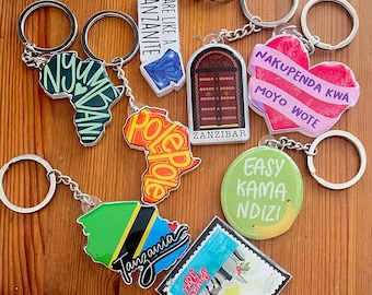 Nyckelringar | Tanzanisk, Swahili, Souvenirer, Kenya, Kärlek, Rolig, Afrikansk, Kiswahili, Tacksamhet