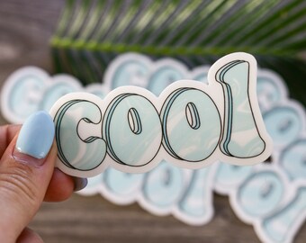 Cool Blue Waterproof Sticker