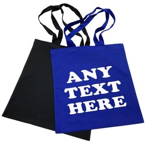 Personalised Tote Bag Large Custom Cotton Shopping Eco Reusable Shoulder Bags