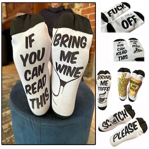 FUNNY NOVELTY SOCKS - Wine Beer Coffee Pizza Scotch Joke Mum Dad Auntie Uncle Brother Mummy Sister Birthday Gifts