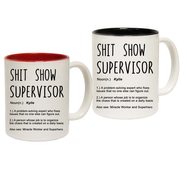 Personalised Shit Show Supervisor Mug -  Mugs novelty coffee rude joke shitshow Christmas Gift Boxed Custom Gifts