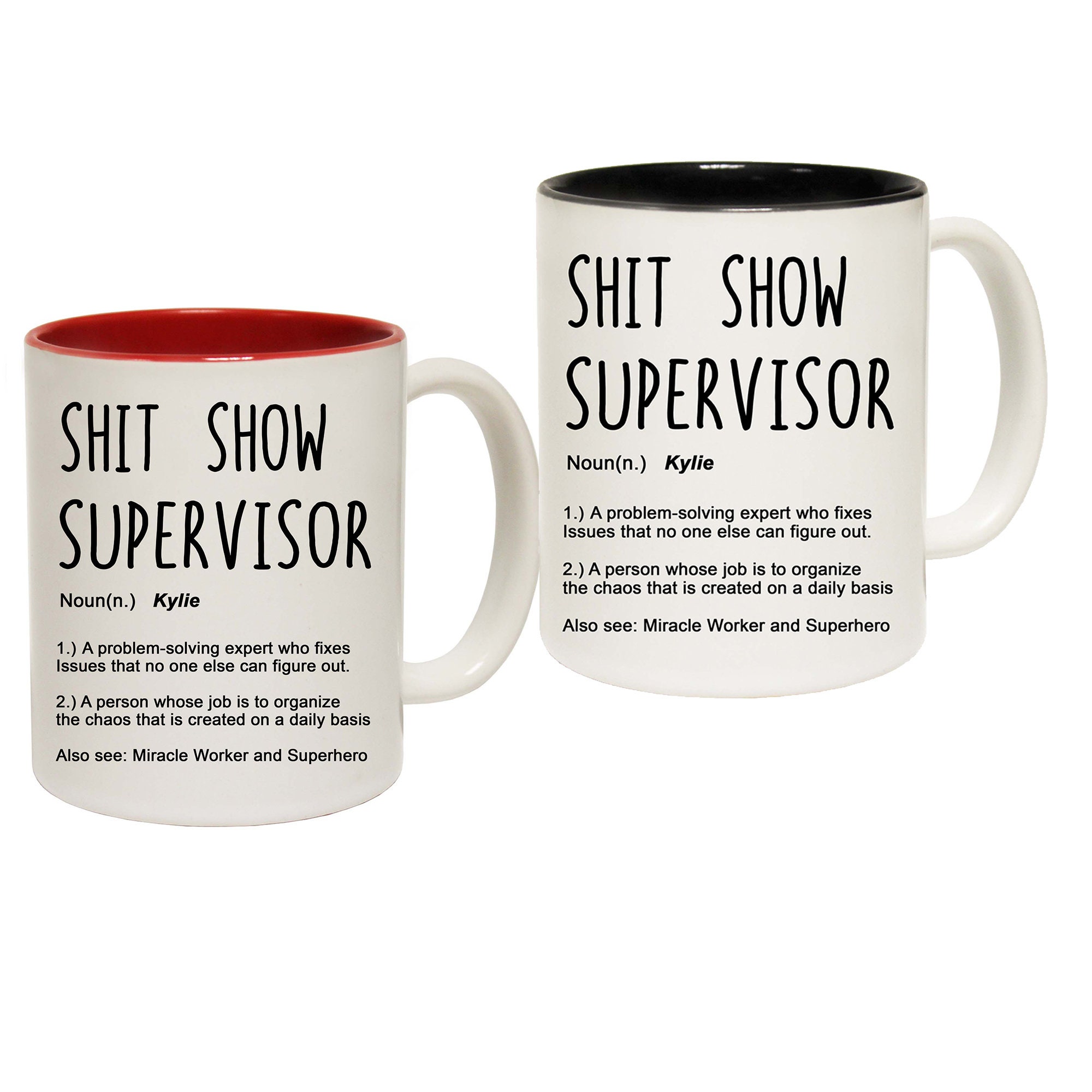 Personalised Shit Show Supervisor Mug -  Mugs novelty coffee rude joke shitshow Christmas Gift Boxed Custom Gifts Fathers Day present