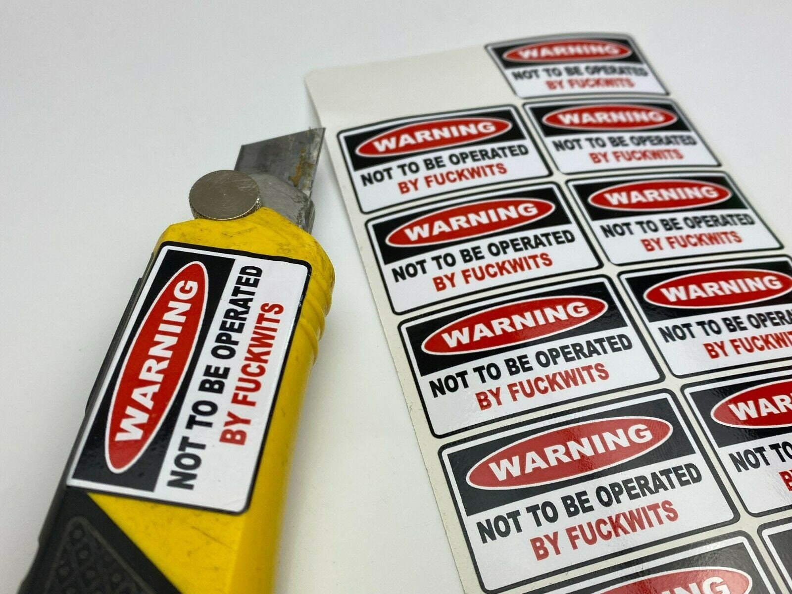 "DANGER NOT TO BE OPERATED BY IDIOTS" Funny Sticker Decal - JDM Car Ute 4x4 Boat