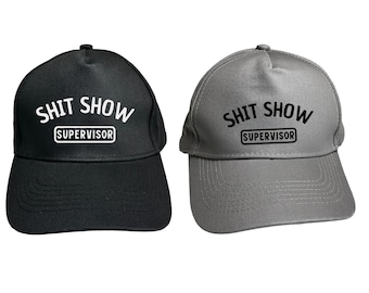 Shit Show Supervisor TEXT Baseball Cap - Novelty Funny Joke Hats Manager Office Work Hat Caps