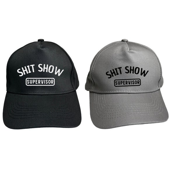 Shit Show Supervisor TEXT Baseball Cap - Novelty Funny Joke Hats Manager Office Work Hat Caps