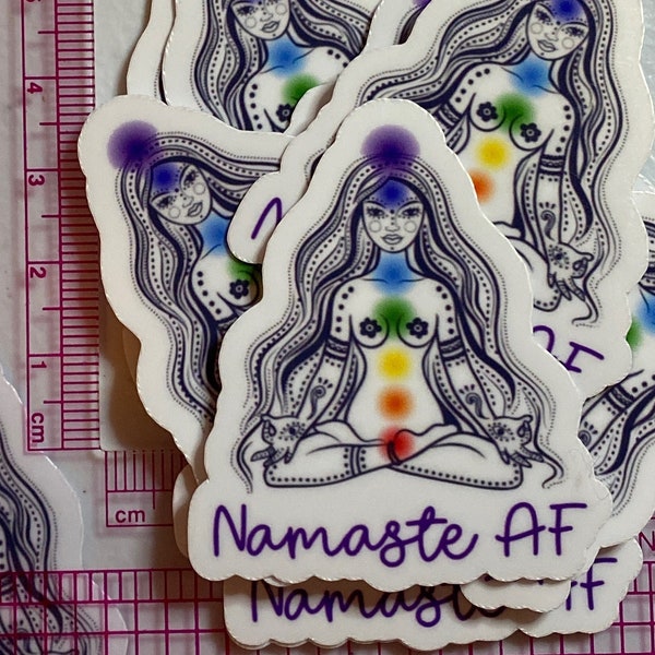Namaste AF sticker 2” Chakras