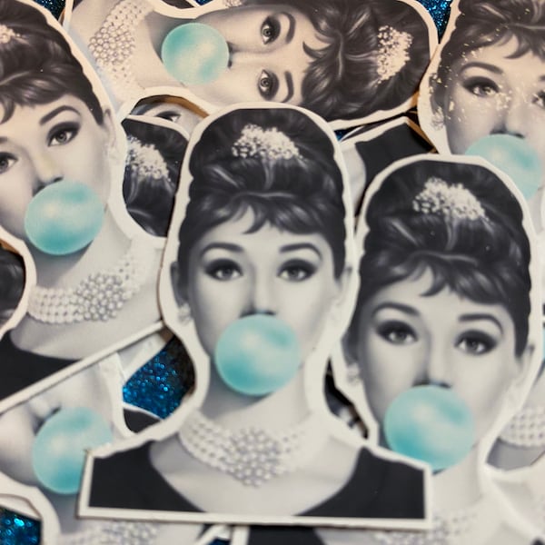 Audrey Hepburn Bubble Gum 2.5” sticker