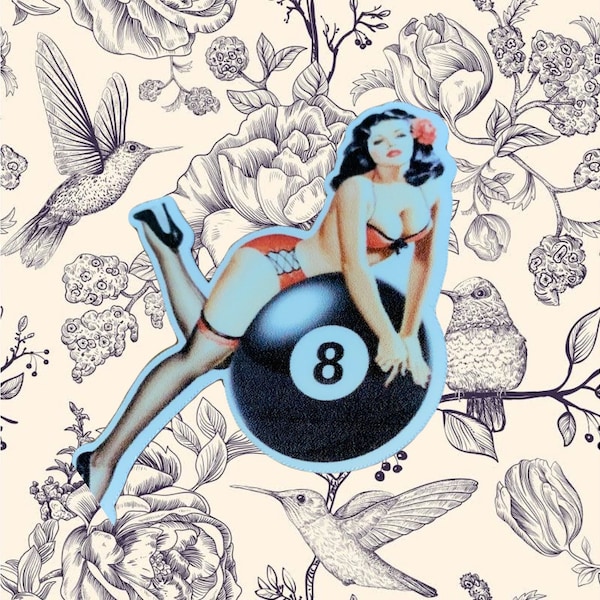 Vintage tattoo. 8-ball  2” sticker read details before purchase