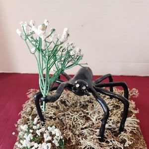 Creepy Cute Spider Sculpture Tabletop Arachnid Artwork Faux Plant Gift For Spooky Sweet Couples Birthday Anniversary Friendship Apology image 1