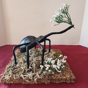 Creepy Cute Spider Sculpture Tabletop Arachnid Artwork Faux Plant Gift For Spooky Sweet Couples Birthday Anniversary Friendship Apology image 6