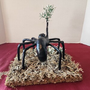 Creepy Cute Spider Sculpture Tabletop Arachnid Artwork Faux Plant Gift For Spooky Sweet Couples Birthday Anniversary Friendship Apology image 3