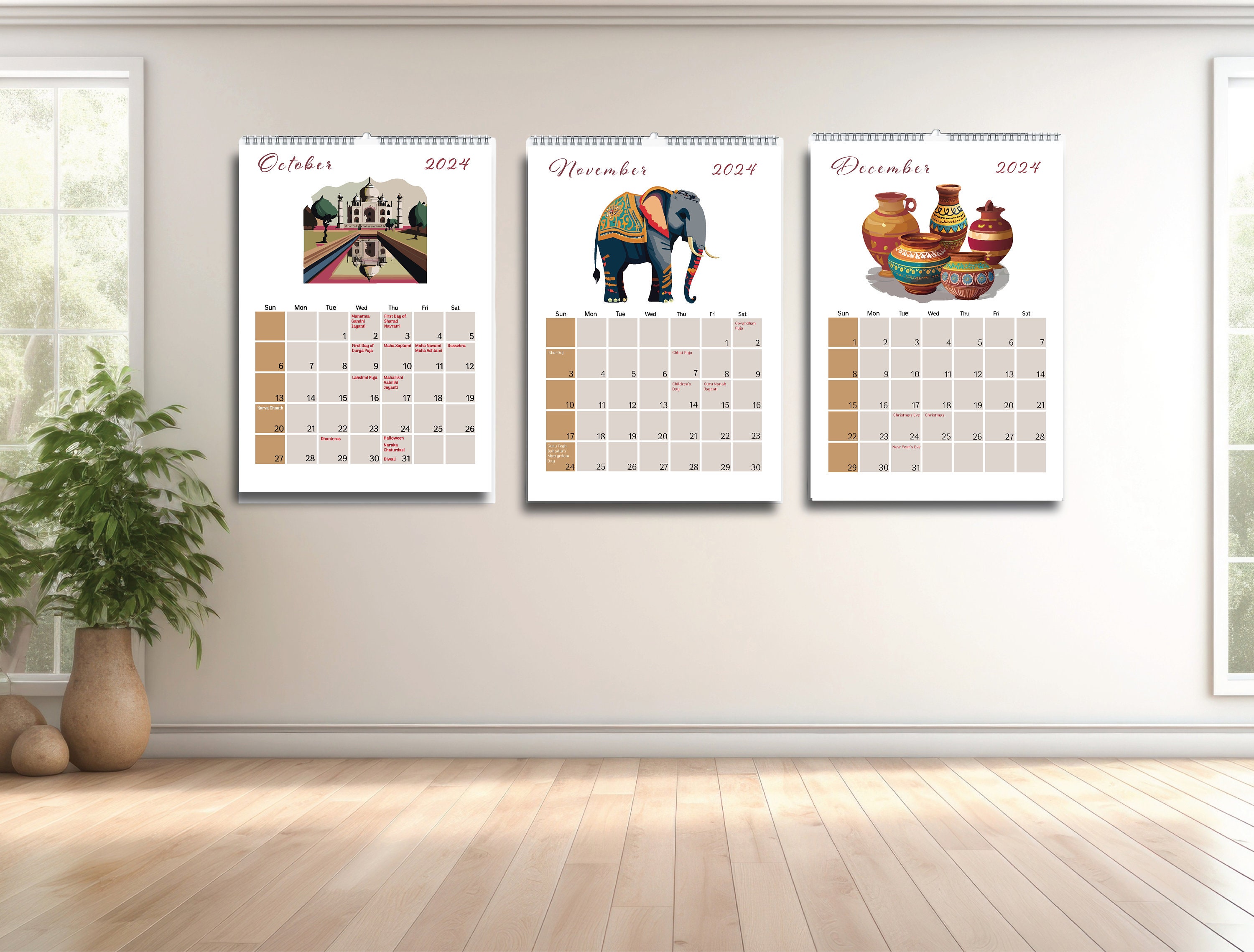 Indian Calendar 2024 With All Festivals and Holidays, Indian Printable
