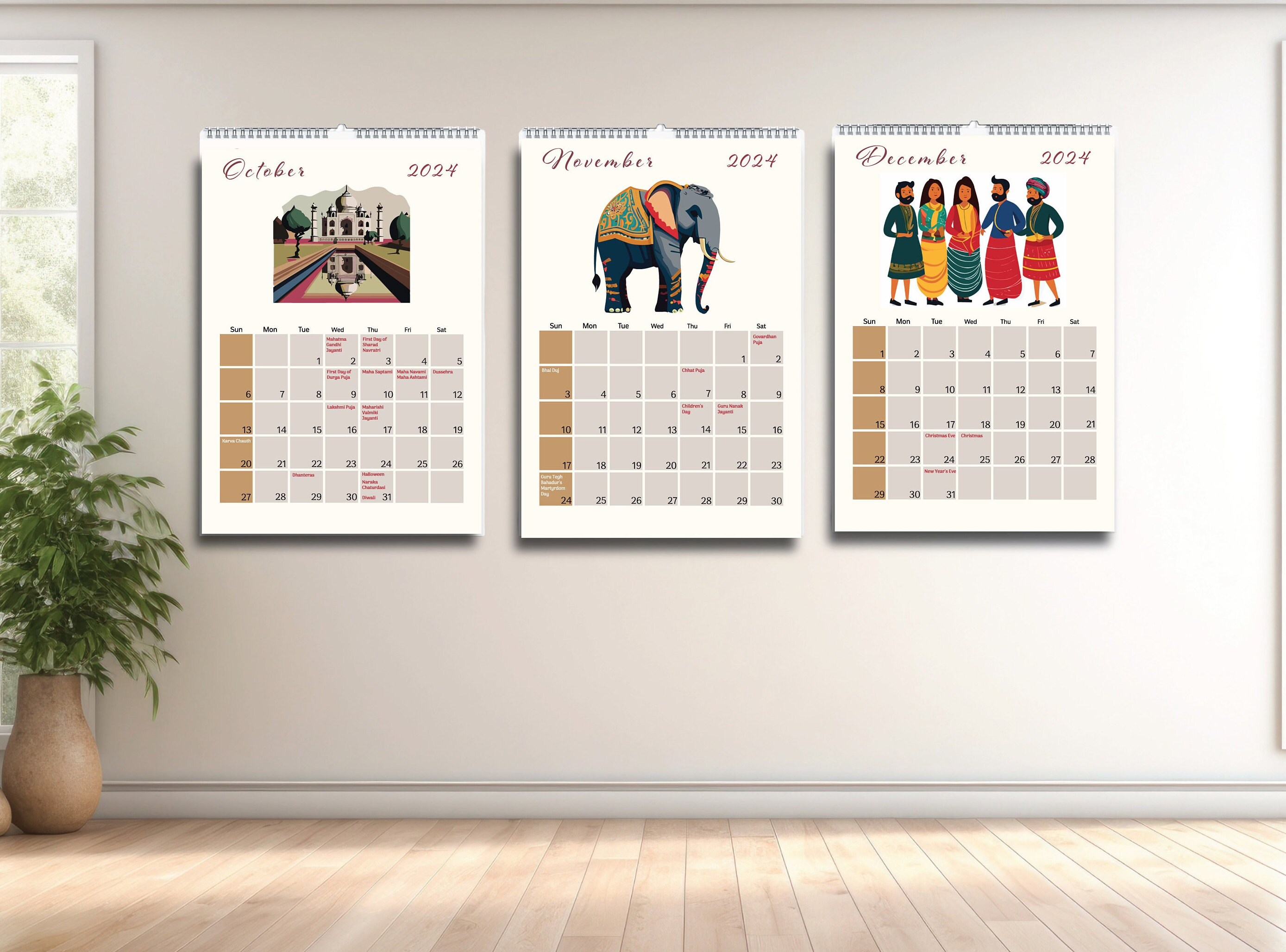 Indian Calender 2025 With All Festivals and Holidays, Printable