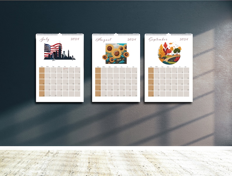 Calendar 2024, Printable Calendar 2024 With USA Holiday Dates, Wall