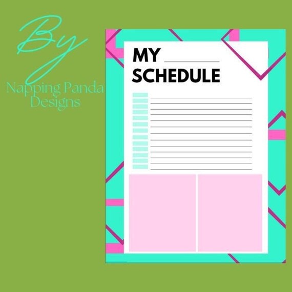 Square Time Schedule Planner Printable Etsy