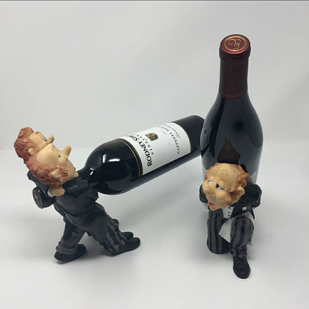 Two Butlers Wine Bottle Holder KITCHEN BAR STATUE Etsy