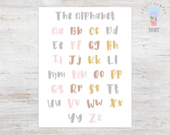 Alphabet, Printable Poster, 8.5x11, Digital Download