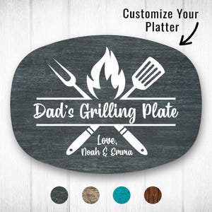 Custom Grilling Plate for Dad Personalized Durable Platter Gift with Kids&#39; Names Grill Plate Gift for Dad Gift for Father&#39;s Day