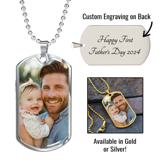 Father's day necklace engraved discount