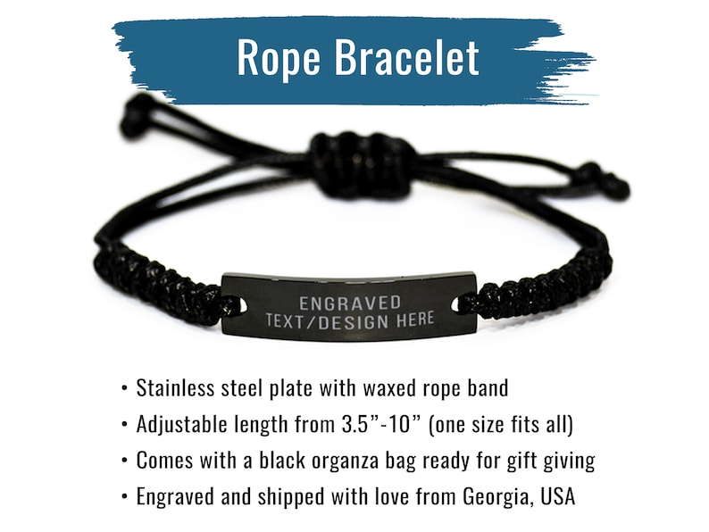Personalized Bible Verse Bracelet Custom Engraved Scripture Bracelet Black Bracelet Gift for Him Men Christian image 6