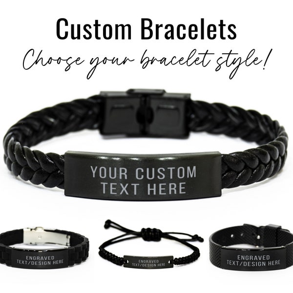 Bracelet With Text Etsy