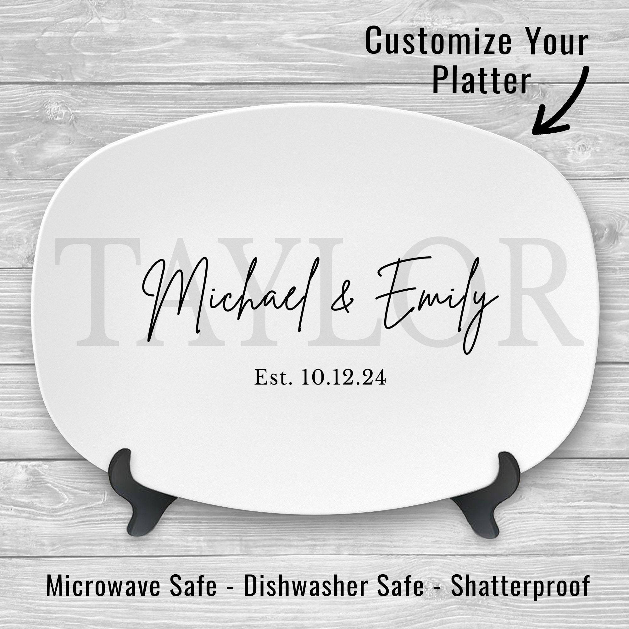 Custom Platter with Names of Couple Gift Plate Custom