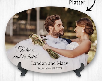 Custom Photo Platter Wedding Gift Plate Personalized Platter for Anniversary Gift Wedding Picture Serving Plate