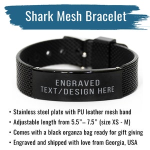 Personalized Bible Verse Bracelet Custom Engraved Scripture Bracelet Black Bracelet Gift for Him Men Christian image 3