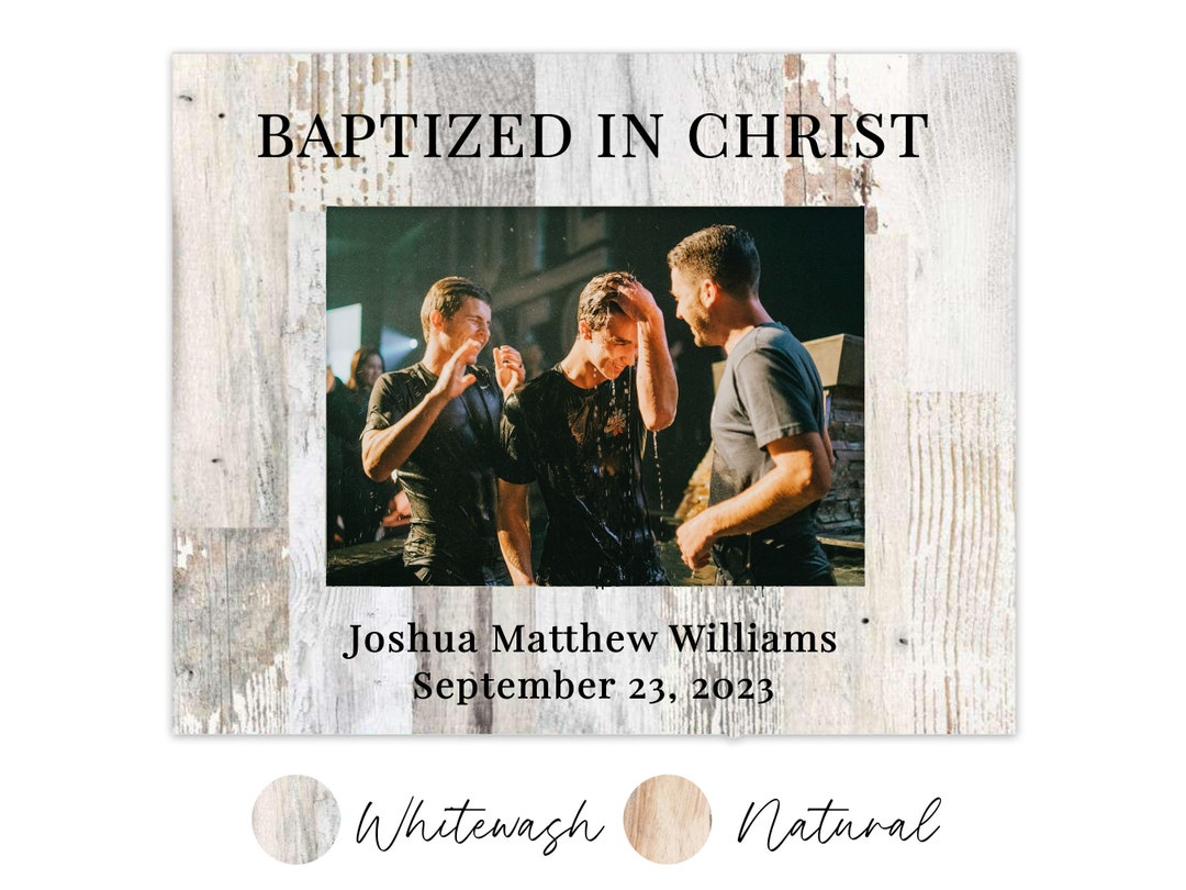 Custom Baptism Frame for Baptism Picture Pallet Wood Frame for Adult Teen Child Baptism Photo