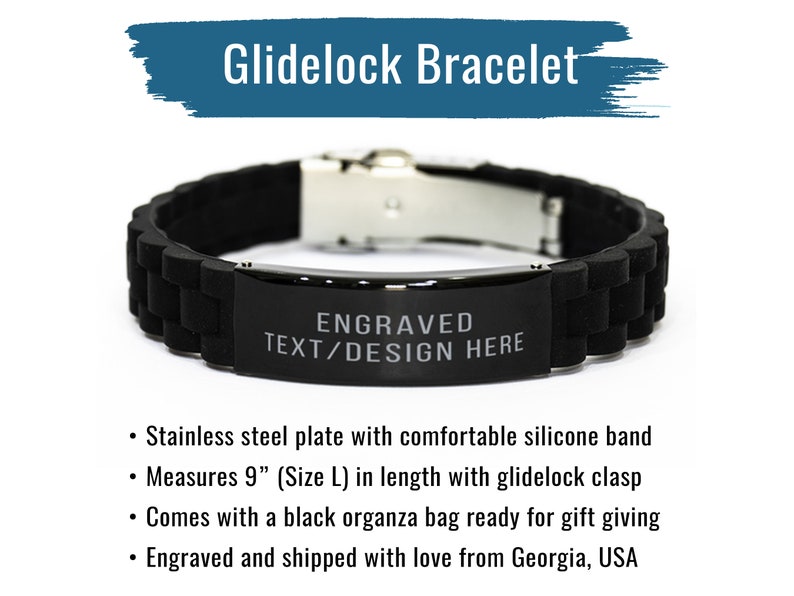 Personalized Bible Verse Bracelet Custom Engraved Scripture Bracelet Black Bracelet Gift for Him Men Christian image 5