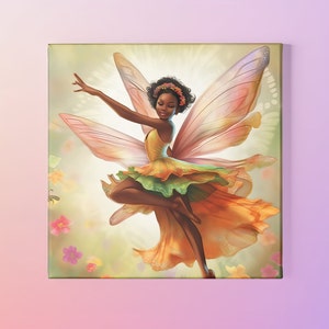 Enchanting Fairy Wonderland Wall Art - Magical Canvas for Girls' Room Decor and Dreamy Spaces