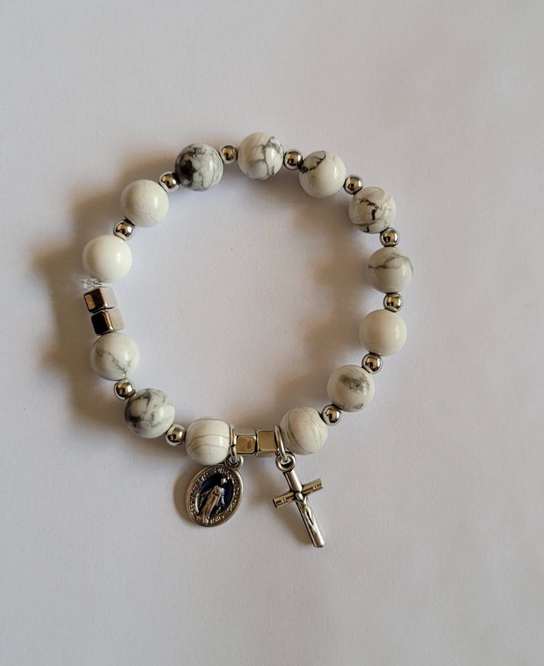 Rosary Decade Bracelet Beads, Crucifix Rosary, Bracelet Beads Rosary, Stretch Bracelet Rosary Etsy