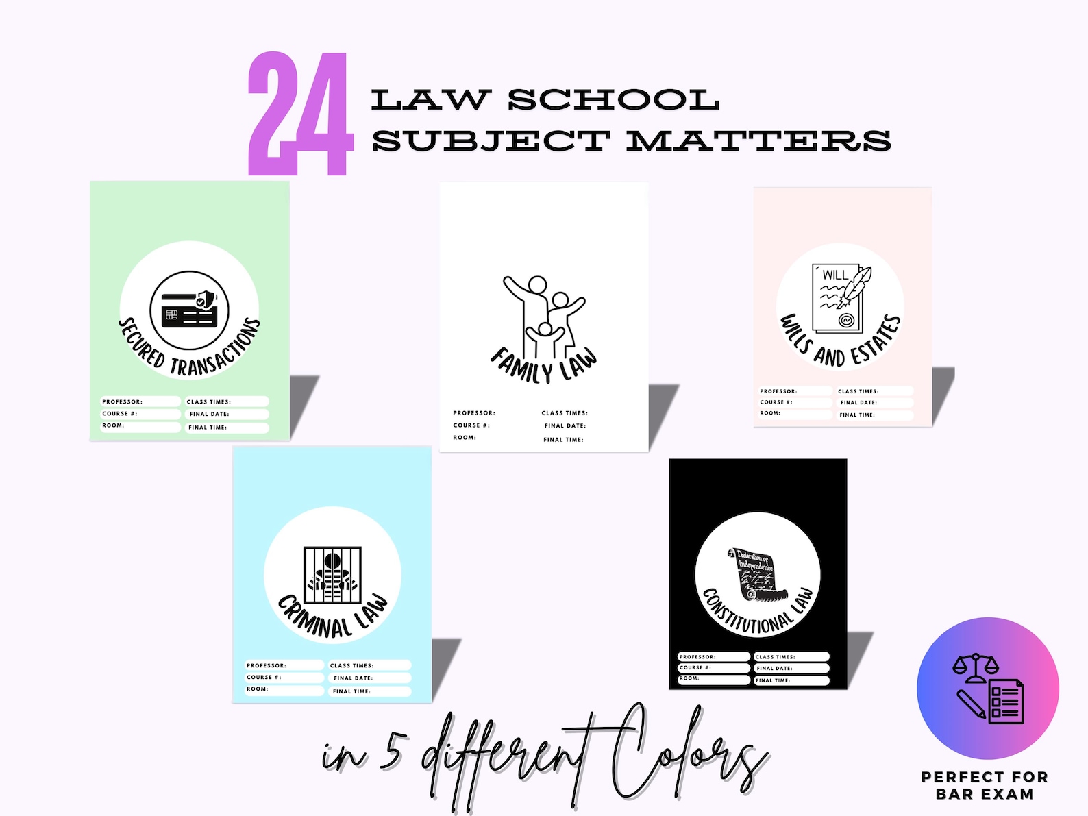 Law School Binder Cover, Goodnotes Notebook Cover, Bar Prep Binder, Law ...