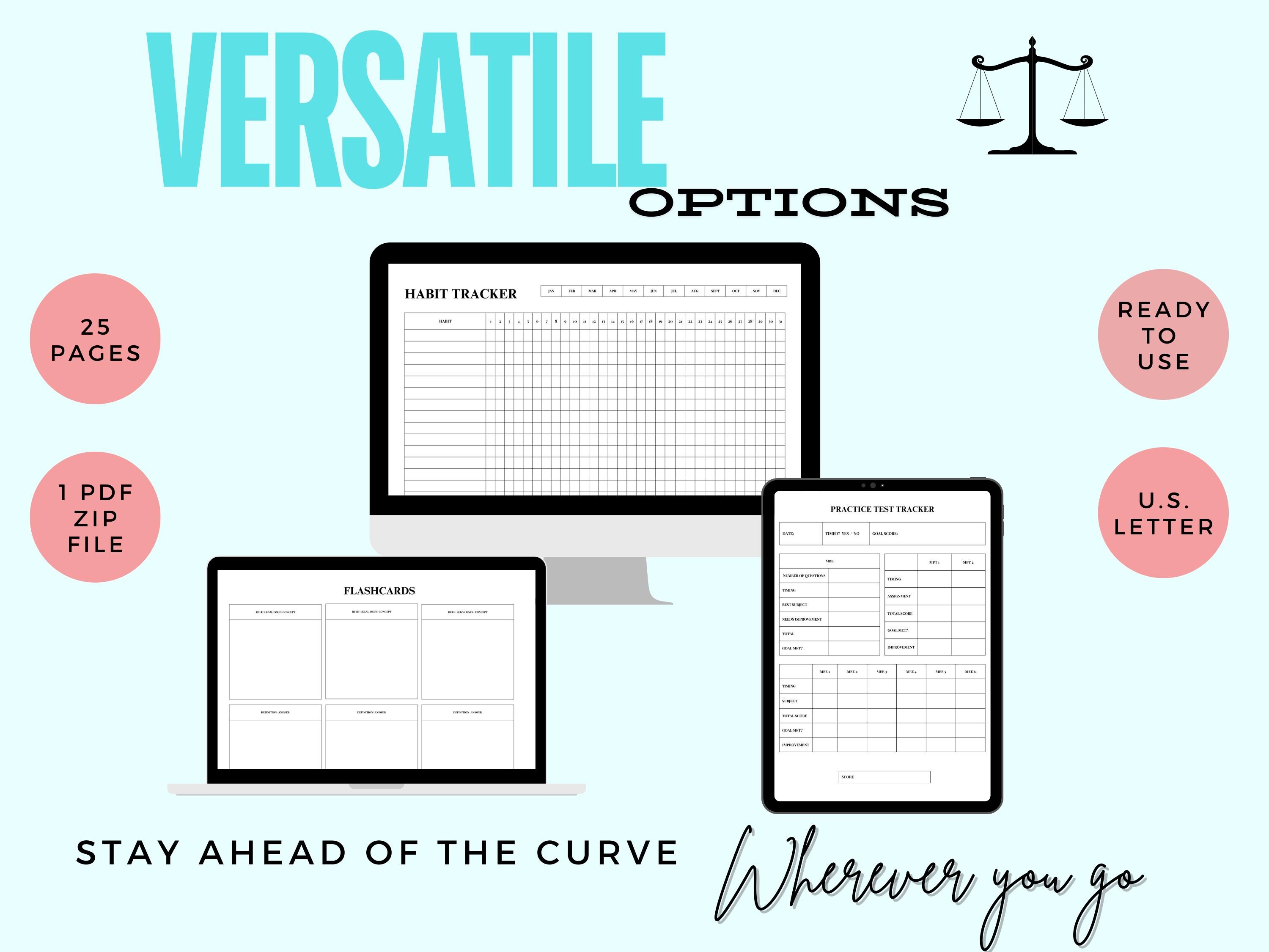 Bar Exam Study Planner Bundle, Digital Printable Bar Prep Templates ...