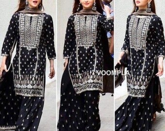 black colour sharara suit