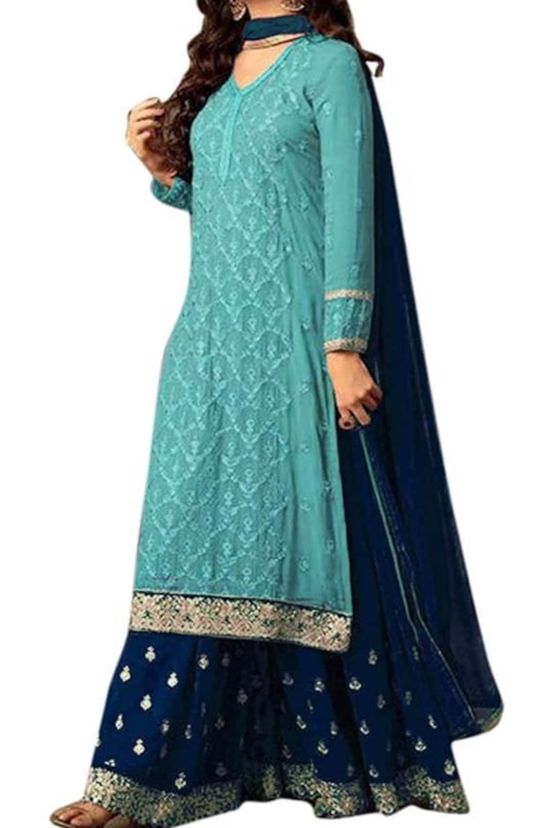 Women SemiStiched Kurta With Ghagra Set kurti Etsy