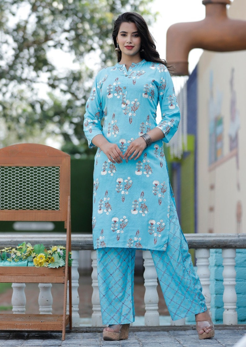 Gift For Her Plazzo With Kurti Reyon Suits Kurti With Plazzo Reyon Kurti With Plazzo Set Womens Dress Reyon Dress Plazzo With Kurti
