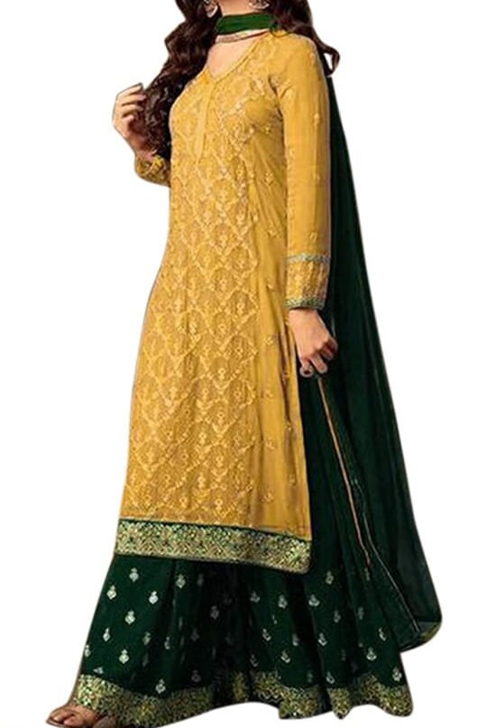 Women Georgette Semi-Stiched Kurta With Ghagra Set kurti | Etsy