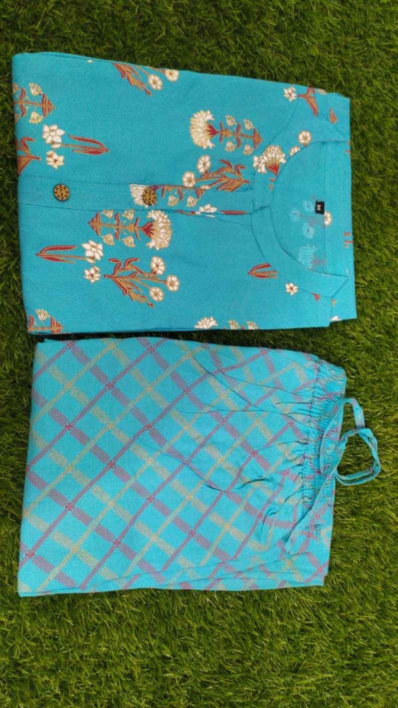 Gift For Her Plazzo With Kurti Reyon Suits Kurti With Plazzo Reyon Kurti With Plazzo Set Womens Dress Reyon Dress Plazzo With Kurti
