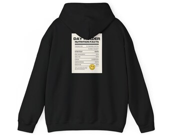 Sudadera unisex con información nutricional de Day Trader: sudadera para trading de criptomonedas