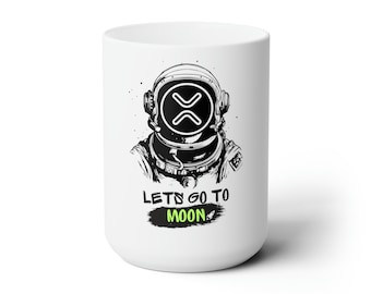 Taza de criptomonedas XRP: Taza de cerámica "To the Moon" para inversores de Ripple