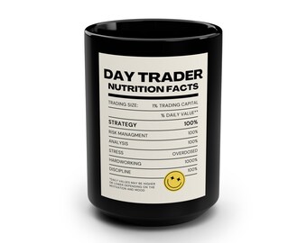 Taza con información nutricional de Day Trader - Regalo criptográfico
