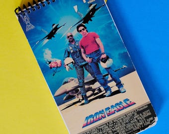 Iron Eagle VHS Sketchbook Upcycled Vintage Movie Box Case Notepad