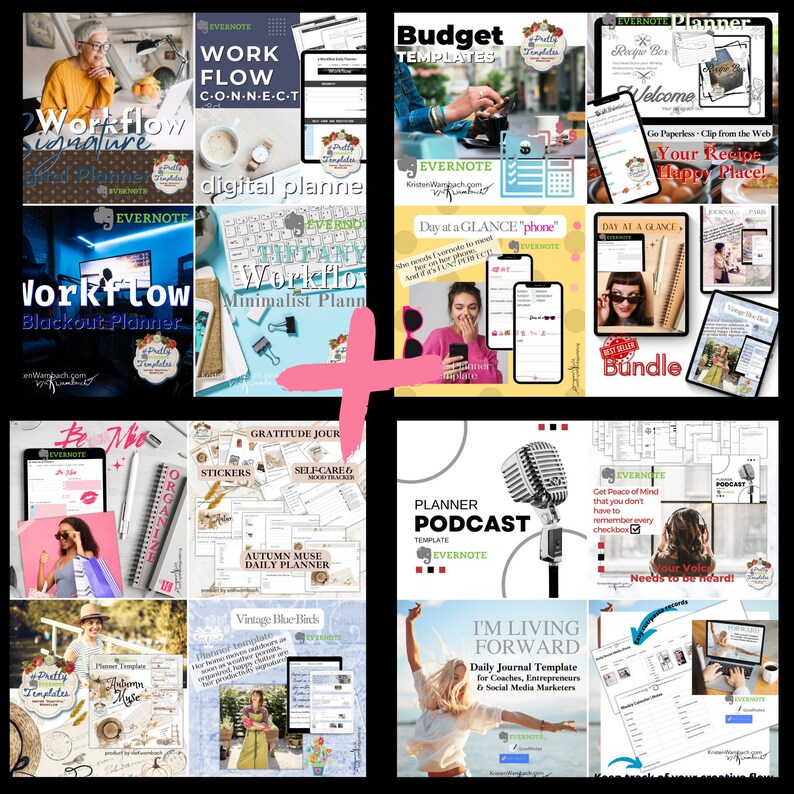 2024 Pretty Evernote Plus Unlimited Viak Access Digital Planners