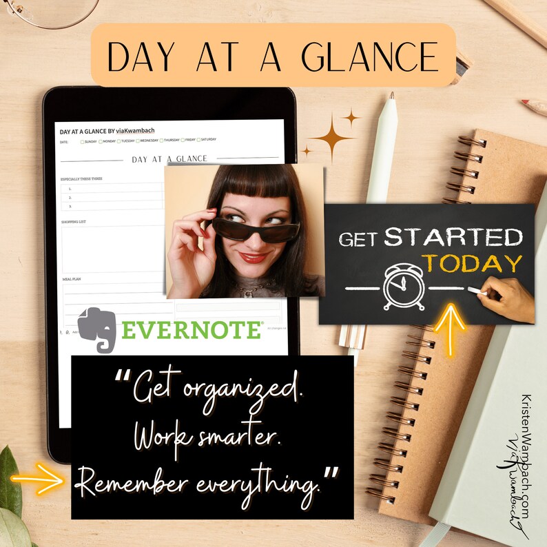 Evernote Day at a Glance Digital Minimalist Daily Planner Etsy