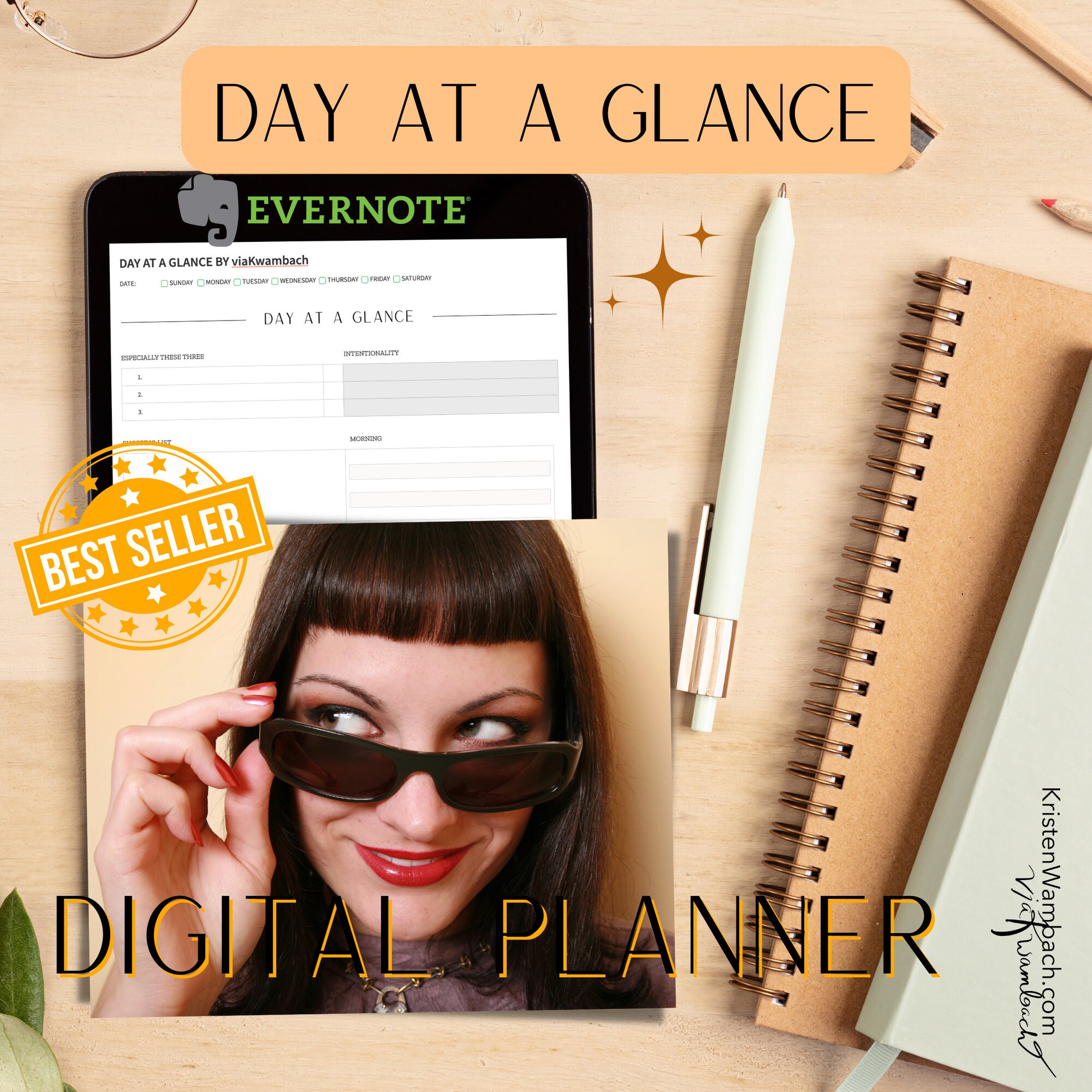 Evernote, Day at a Glance Digital Minimalist Daily Planner BEST SELLER -  Etsy