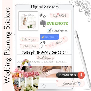 Wedding Planning Digital Stickers for GoodNotes and Notability