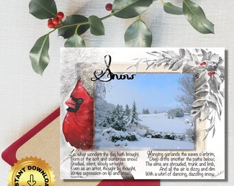 Digital Notecard template: Antique Snow Scene Greeting Card